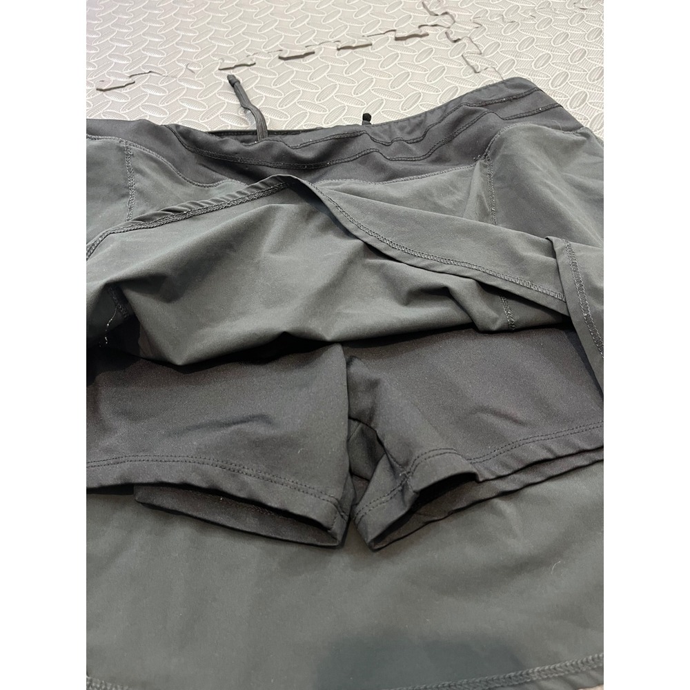 Oiselle Running Skort Womens 10 Black Athletic Skirt with Built-in Shorts - Picture 4 of 9